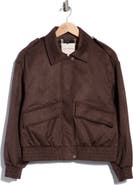 Lucky Brand Faux Suede Bomber Jacket
