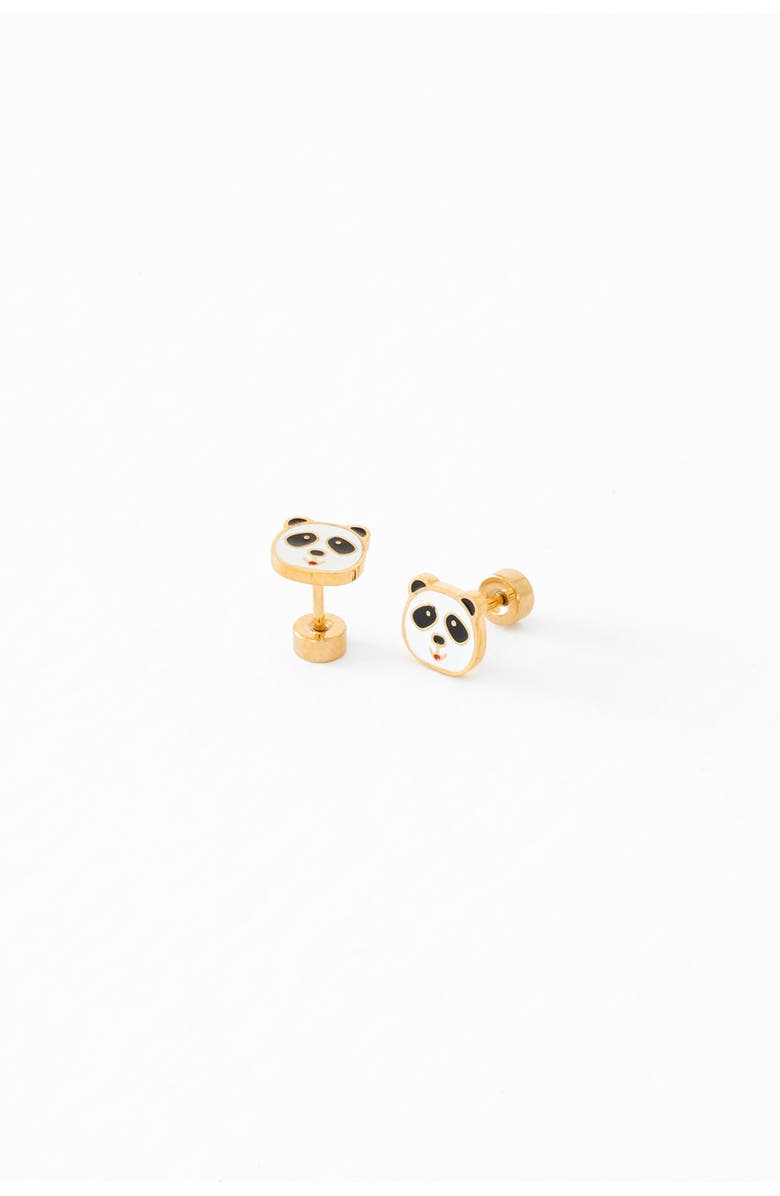 Pip Pop Panda Stud Earrings, Main, color, White/Black