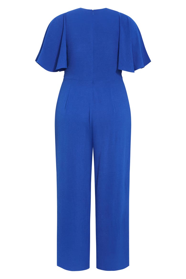 Braelynn Flutter Sleeve Jumpsuit, Alternate, color, CERULEAN