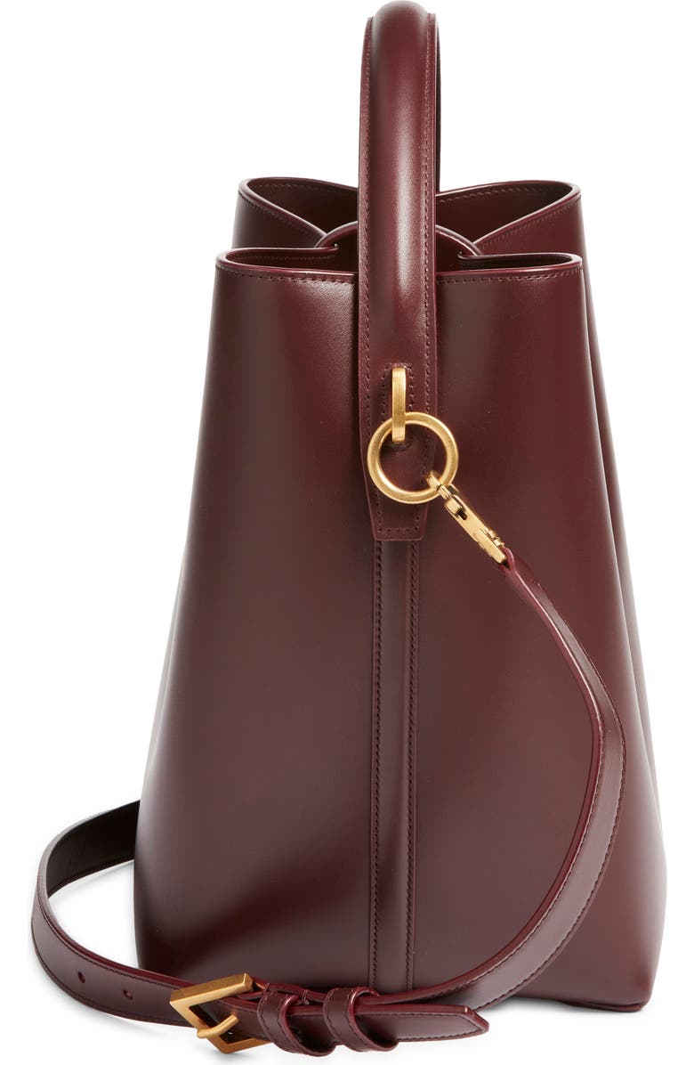 Saint Laurent Le 37 Leather Bucket Bag, Alternate, color, Rouge Cabernet