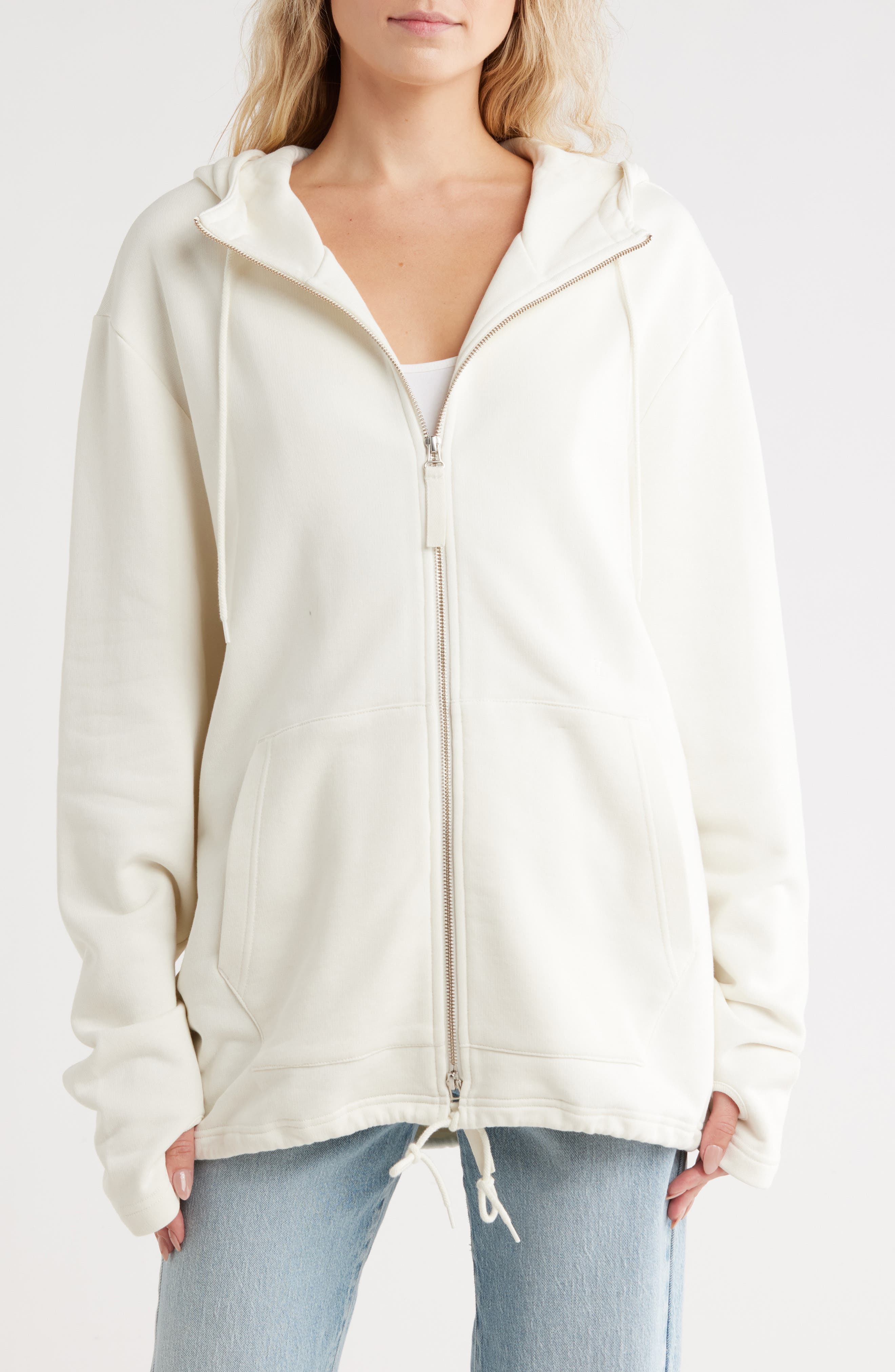 Helmut Lang Front Zip Organic Cotton Hoodie
