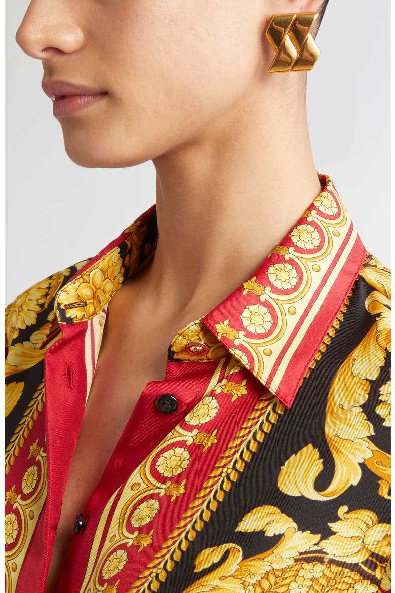Bind Earrings, Alternate, color, VERSACE GOLD