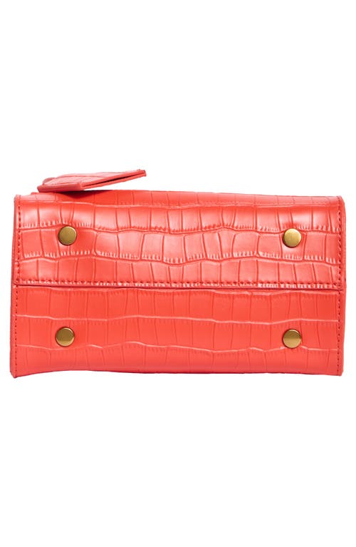 Kurt Geiger London Mini Highgate Croc Embossed Tote In Orange