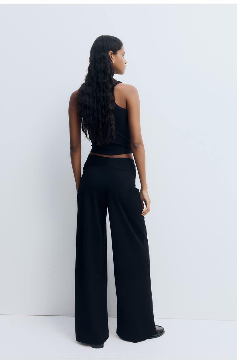 H&M Twisted-detail Trousers, Alternate, color, Black