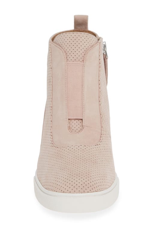Linea Paolo Anna Wedge Sneaker In Blush Perforated Suede
