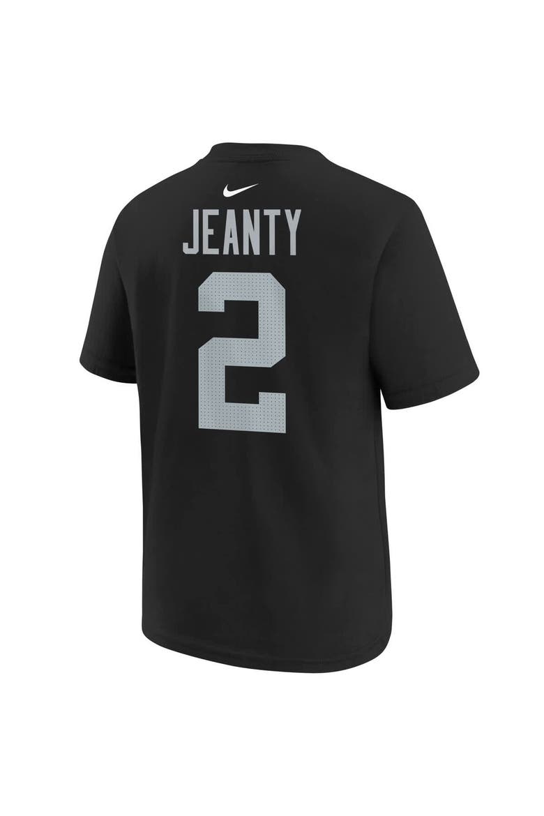 Youth Nike Ashton Jeanty Black Las Vegas Raiders 2025 NFL Draft First Round Pick Name & Number T-Shirt, Alternate, color, Black