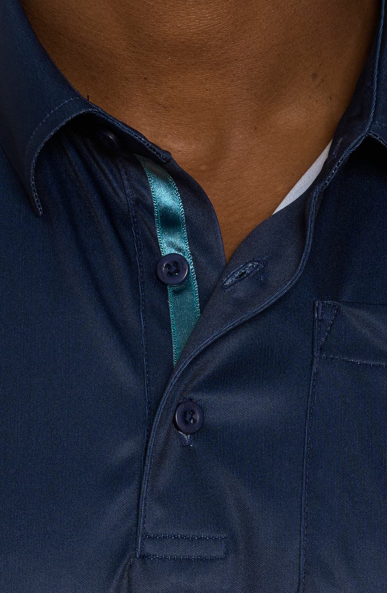Robert Graham Blade Iron Print Golf Polo, Alternate, color, Navy