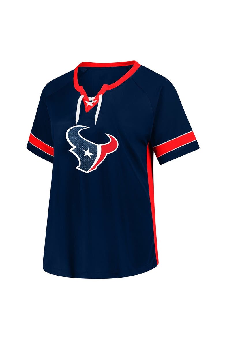 Women's Fanatics C.J. Stroud Navy Houston Texans Plus Size Name & Number Lace-Up T-Shirt, Alternate, color, Navy