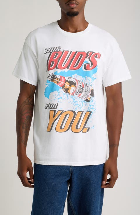 This Bud's For You Cotton Graphic T-Shirt