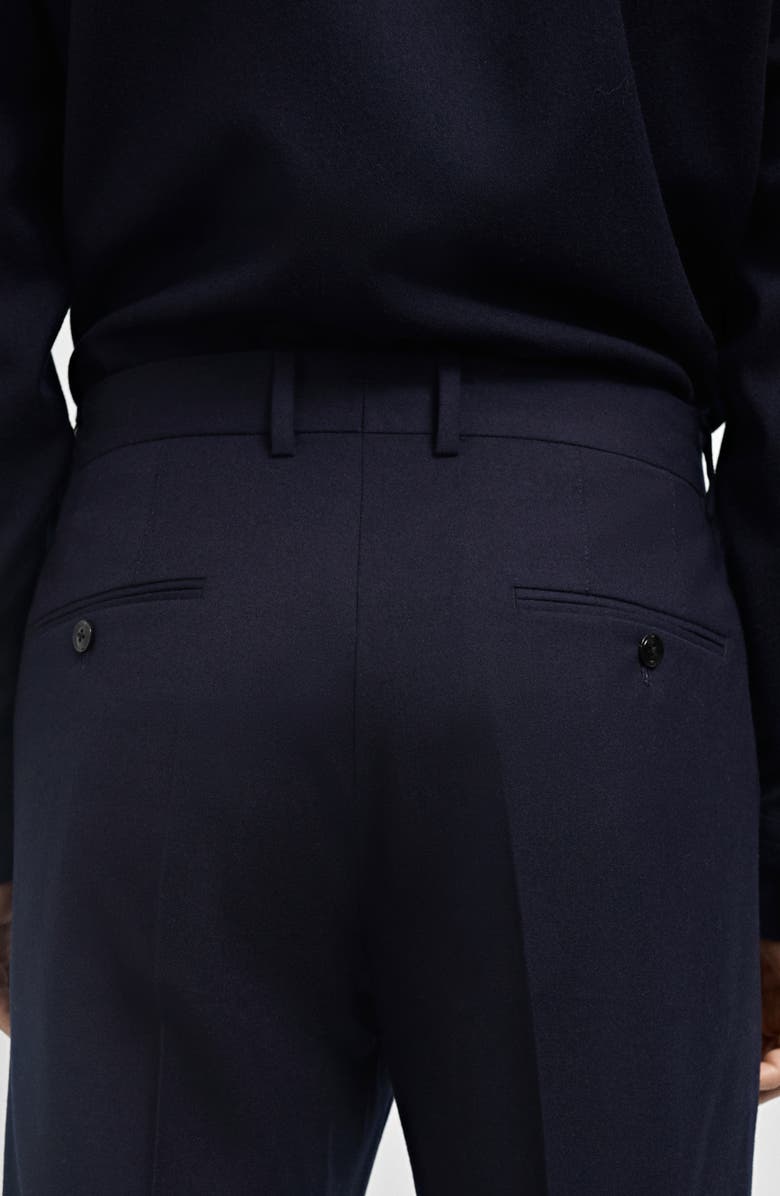 MANGO Slim Fit Virgin Wool Dress Pants, Alternate, color, Dark Navy