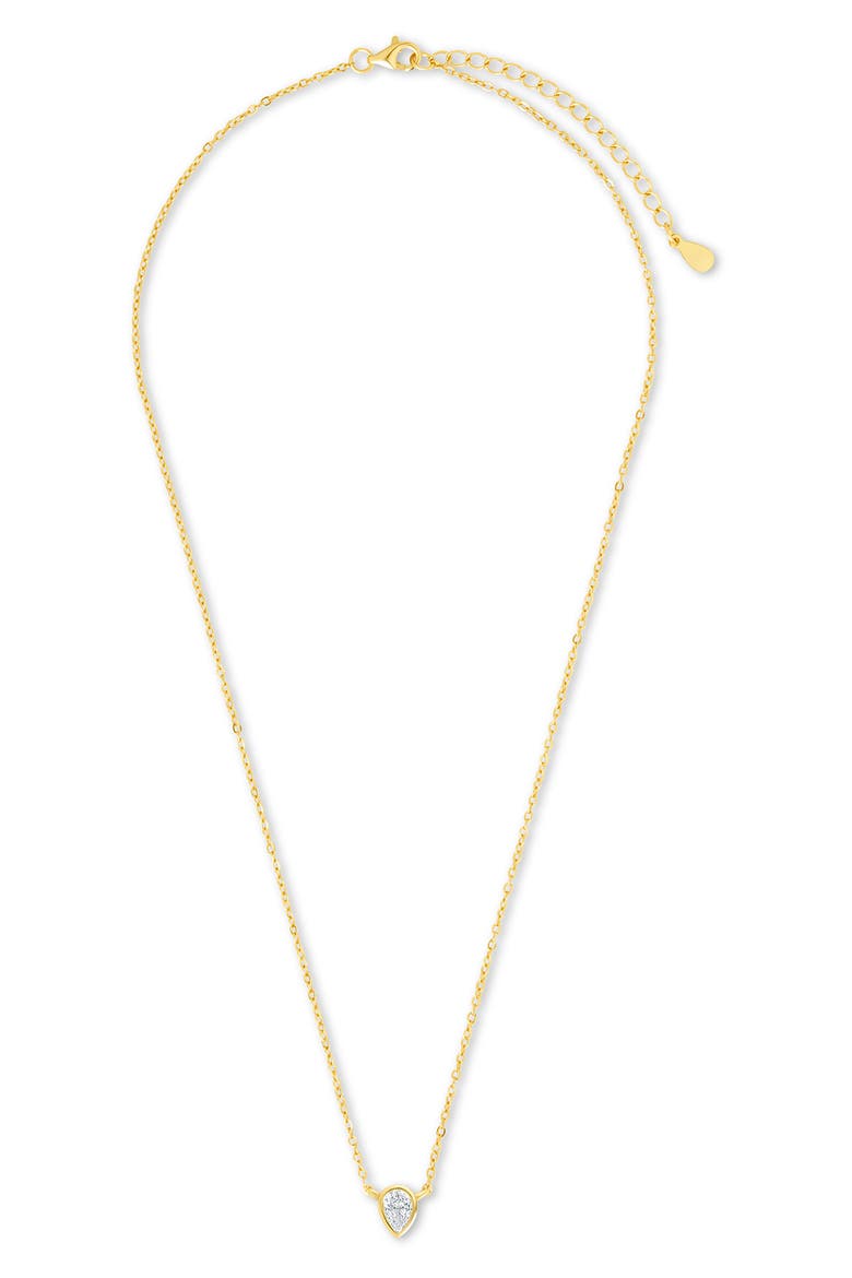 Pear Cut Cubic Zirconia Pendant Necklace, Alternate, color, GOLD