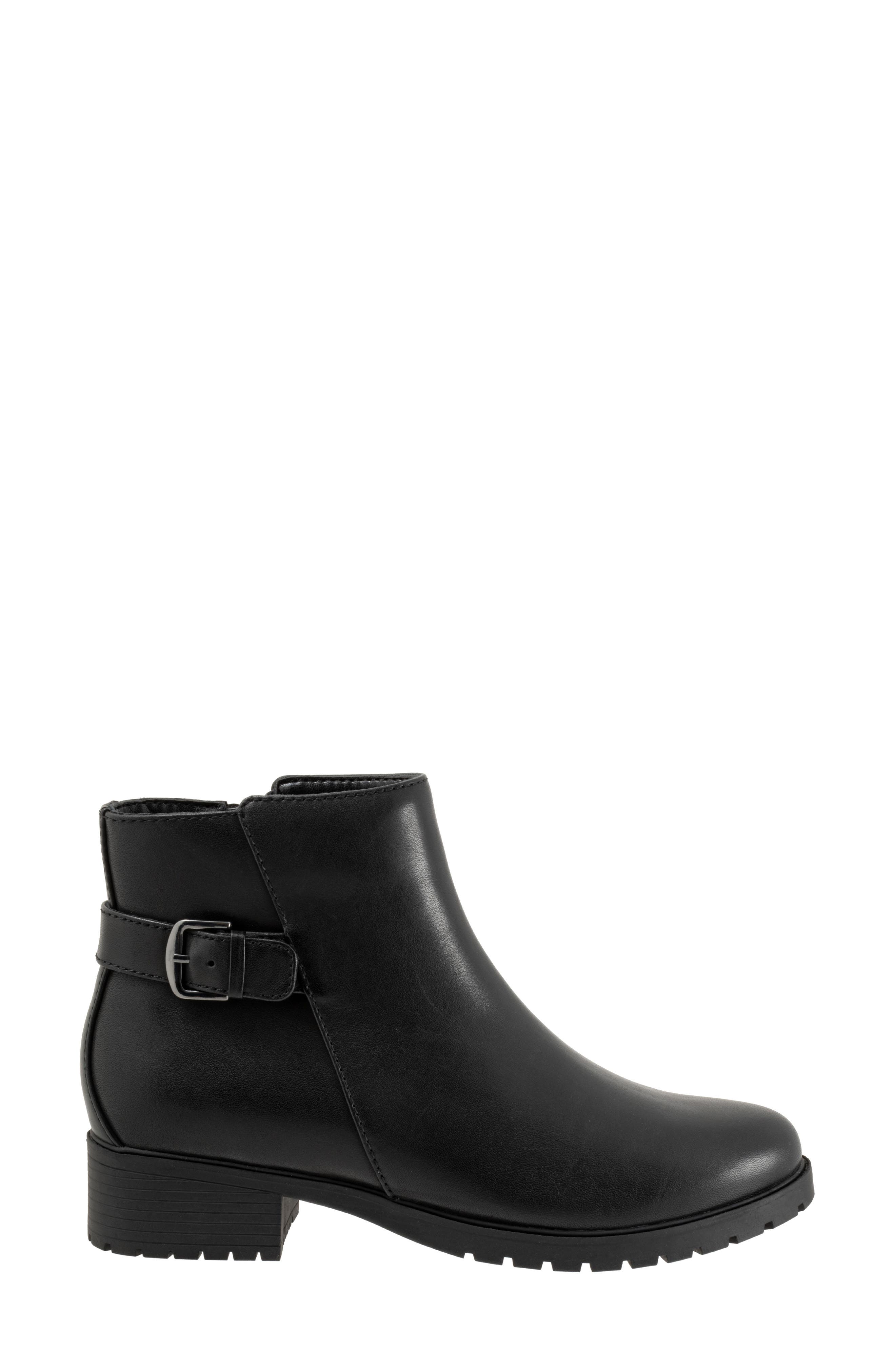 Marigold Waterproof Leather Ankle Bootie, Alternate, color, BLACK