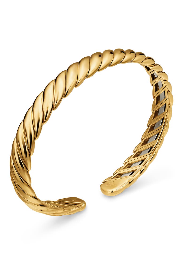 Sculpted Cable Flex Bracelet, 7.5mm, Alternate, color, GOLD