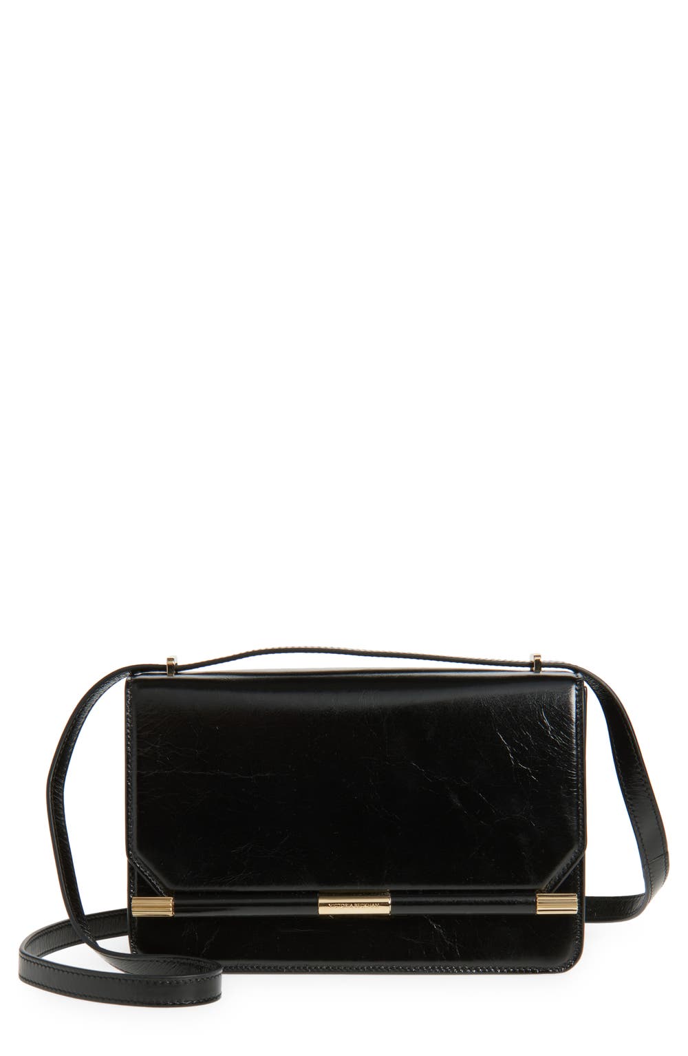 202 Distressed Leather Shoulder Bag, color, BLACK