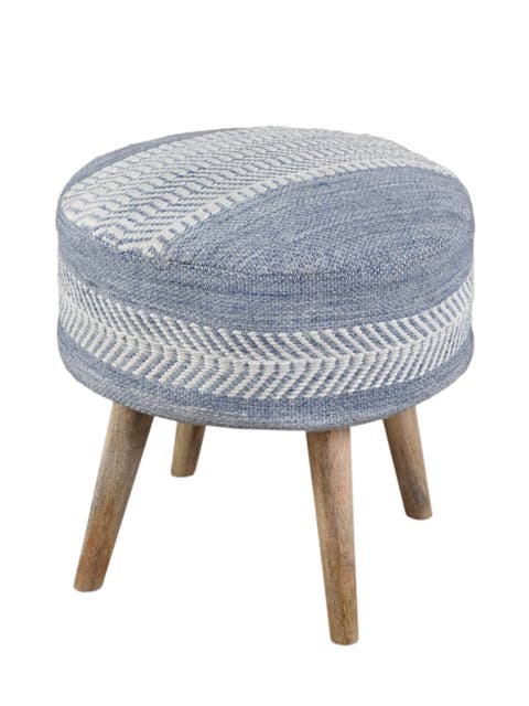Seaside Stripe Oversized Handwoven Stool