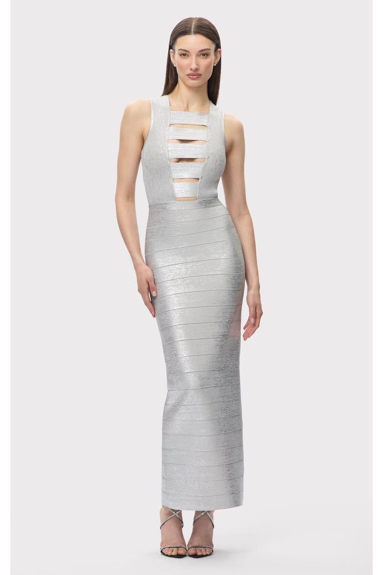 The Metallic Bailey Gown, Alternate, color, SILVER FOIL