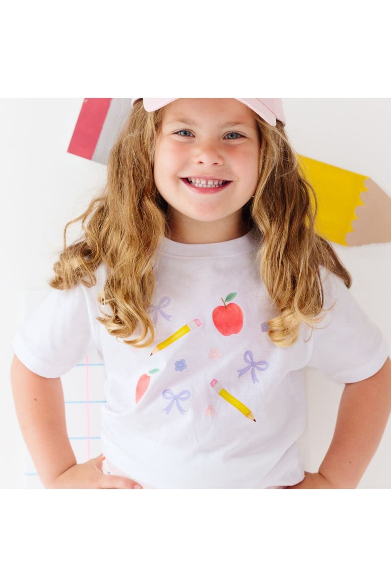 Ditsy Floral Back To School Short Sleeve T-Shirt, Alternate, color, White