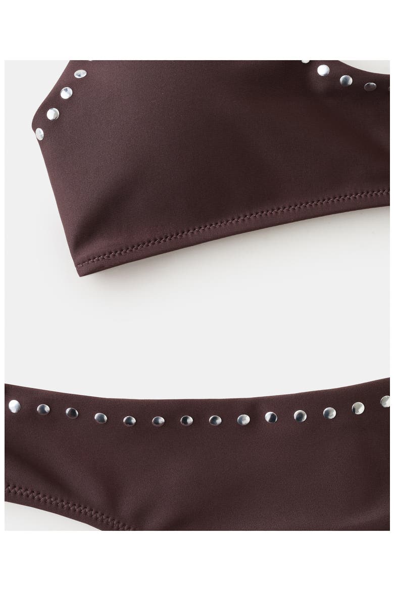 Stud Triangle Swim Top, Alternate, color, BROWN