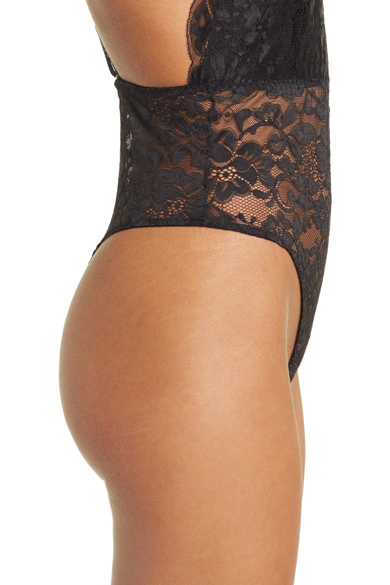 Lace Bodysuit, Alternate, color, BLACK