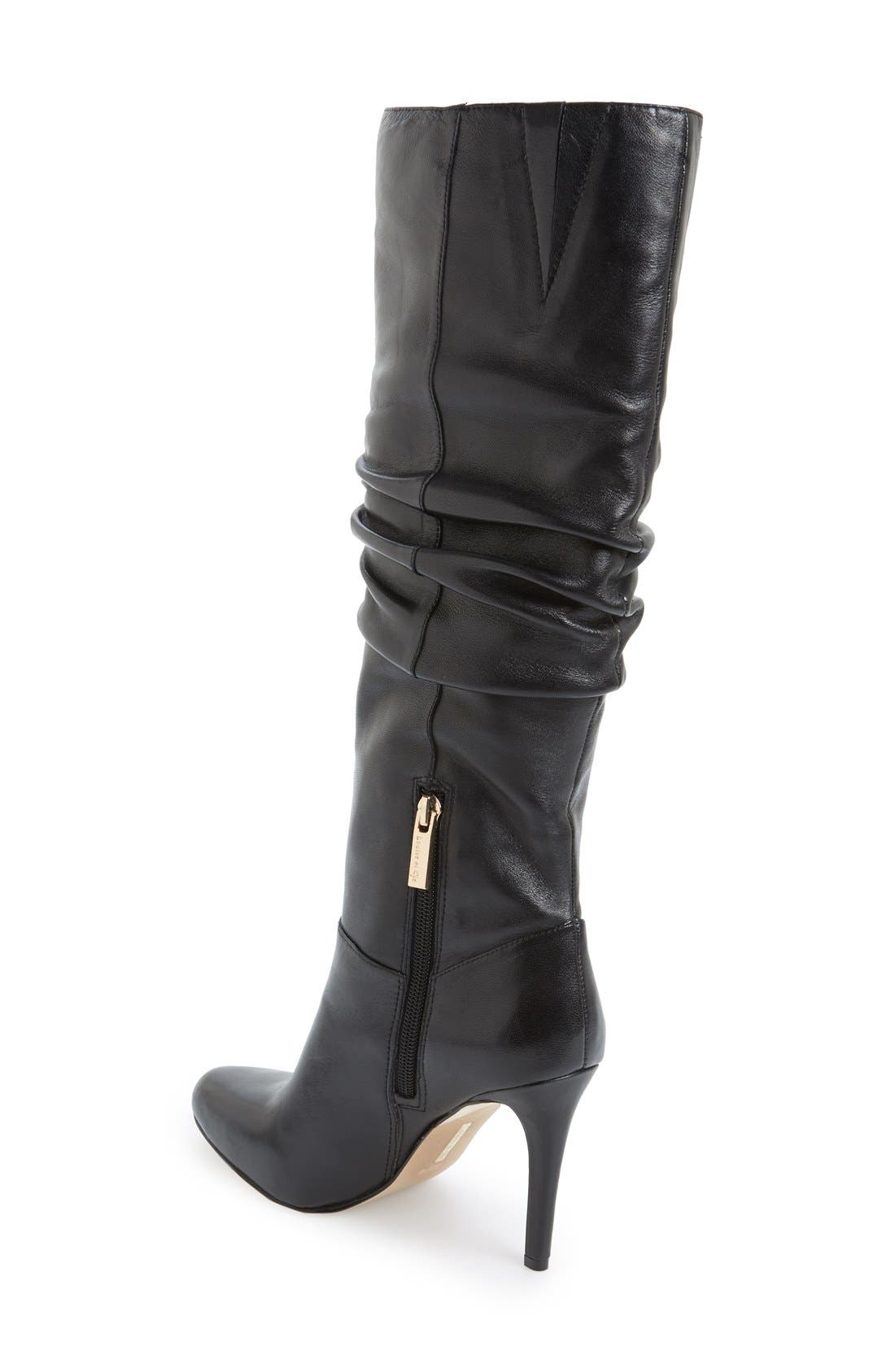 'Sallie' Tall Boot, Alternate, color, BLACK LEATHER