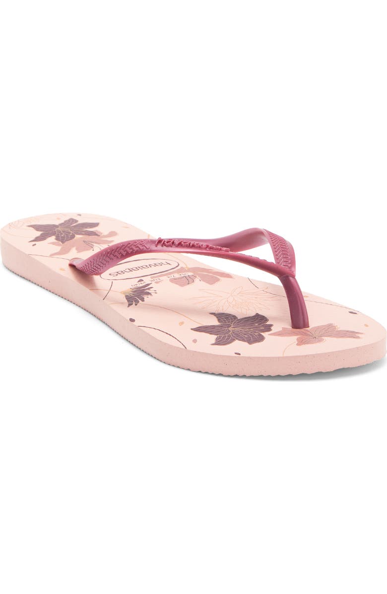 Havaianas Slim Flip Flop, Main, color, Ballet Rose/Golden