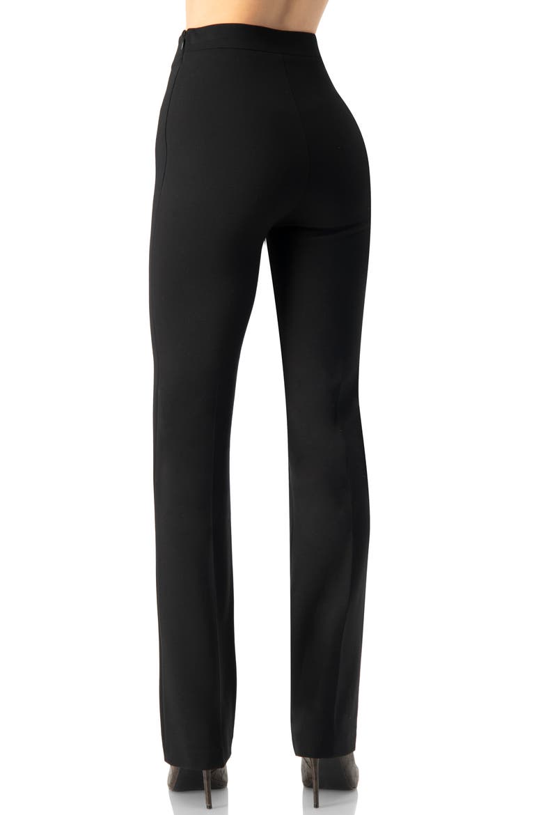 Straight Plain Trousers, Alternate, color, Black