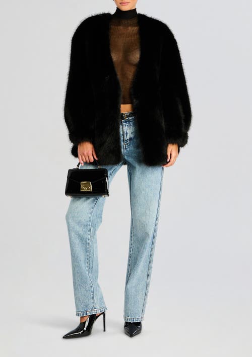 Retroféte Heiress Faux Fur Jacket In Black