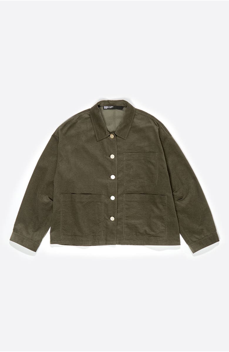 Bimba y Lola Short Denim Jacket, Alternate, color, Khaki