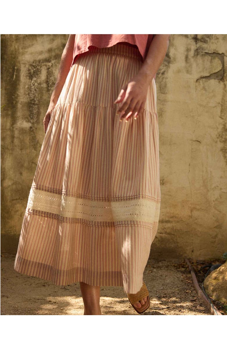 Toad & Co Airscape Midi Skirt, Alternate, color, Dusty Cedar Stripe Dobby