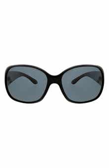 Oscar de la Renta Beveled Modern 62mm Rectangular Polarized Sunglasses