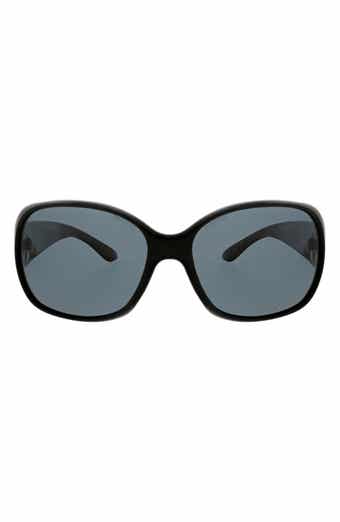 Oscar de la Renta Beveled Modern 62mm Rectangular Polarized Sunglasses