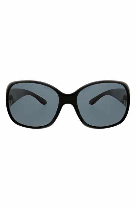 Oscar de la Renta Beveled Modern 62mm Rectangular Polarized Sunglasses