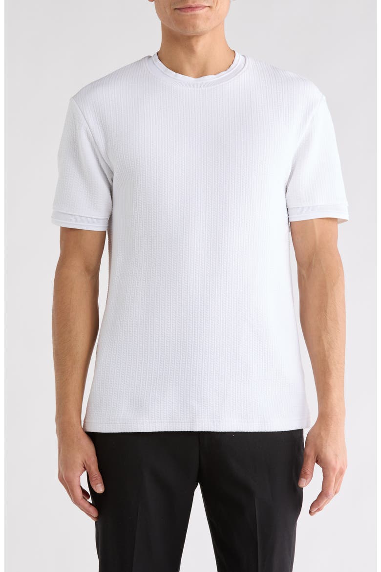 Short Sleeve Textured T-Shirt, Main, color, WHITE