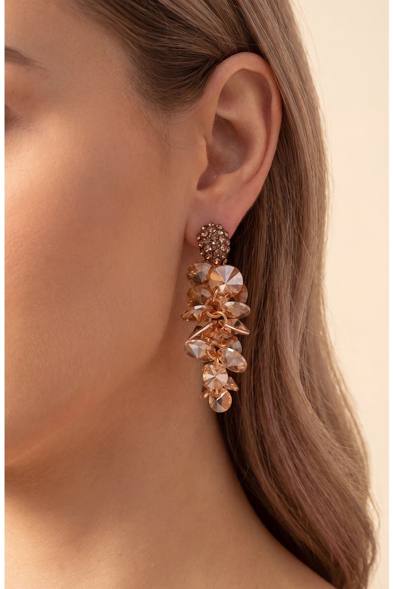 Crystal Drop Earrings, Alternate, color, Champagne