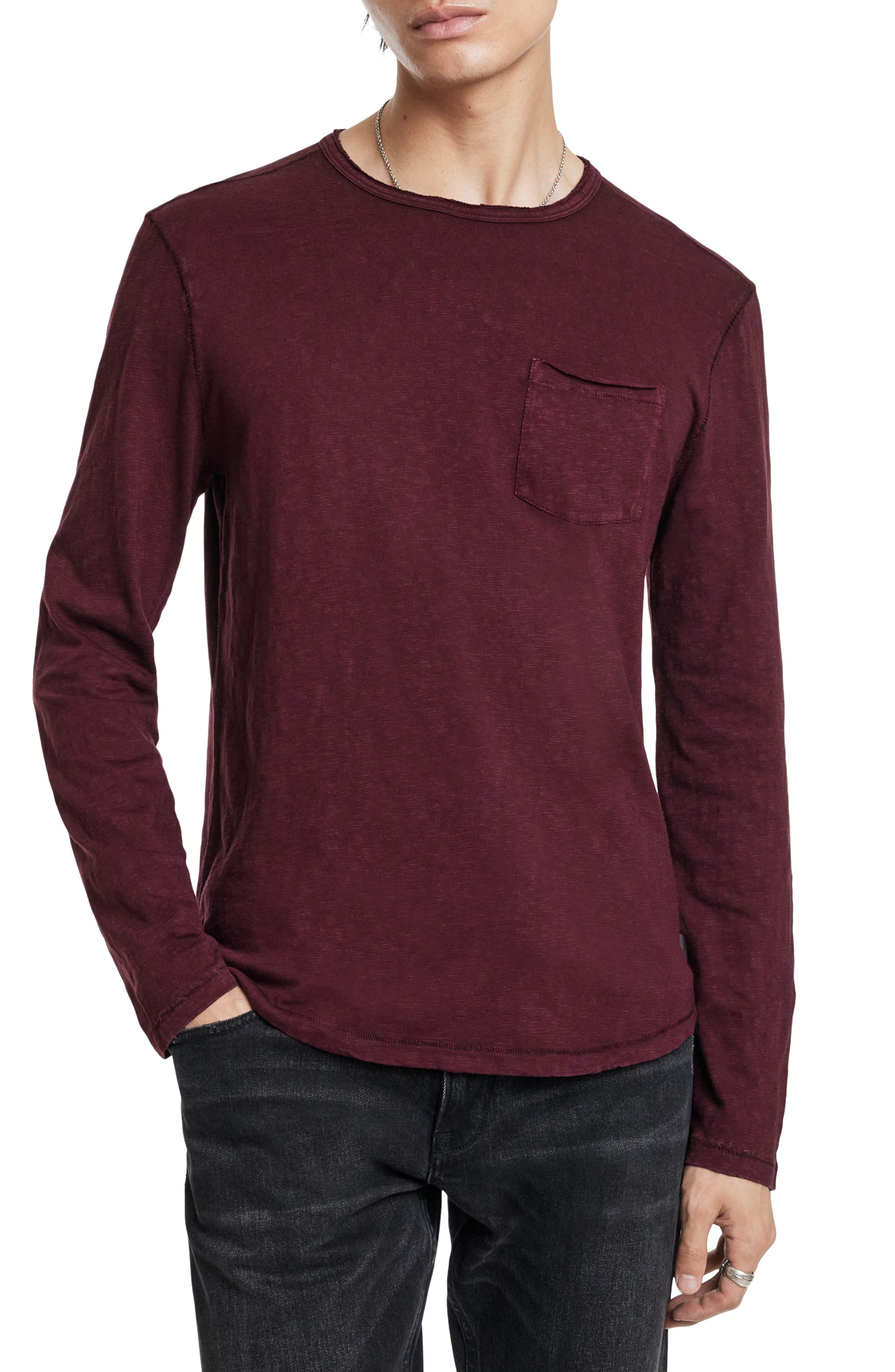 John Varvatos Sid Raw Edge Organic Cotton Long Sleeve T-Shirt