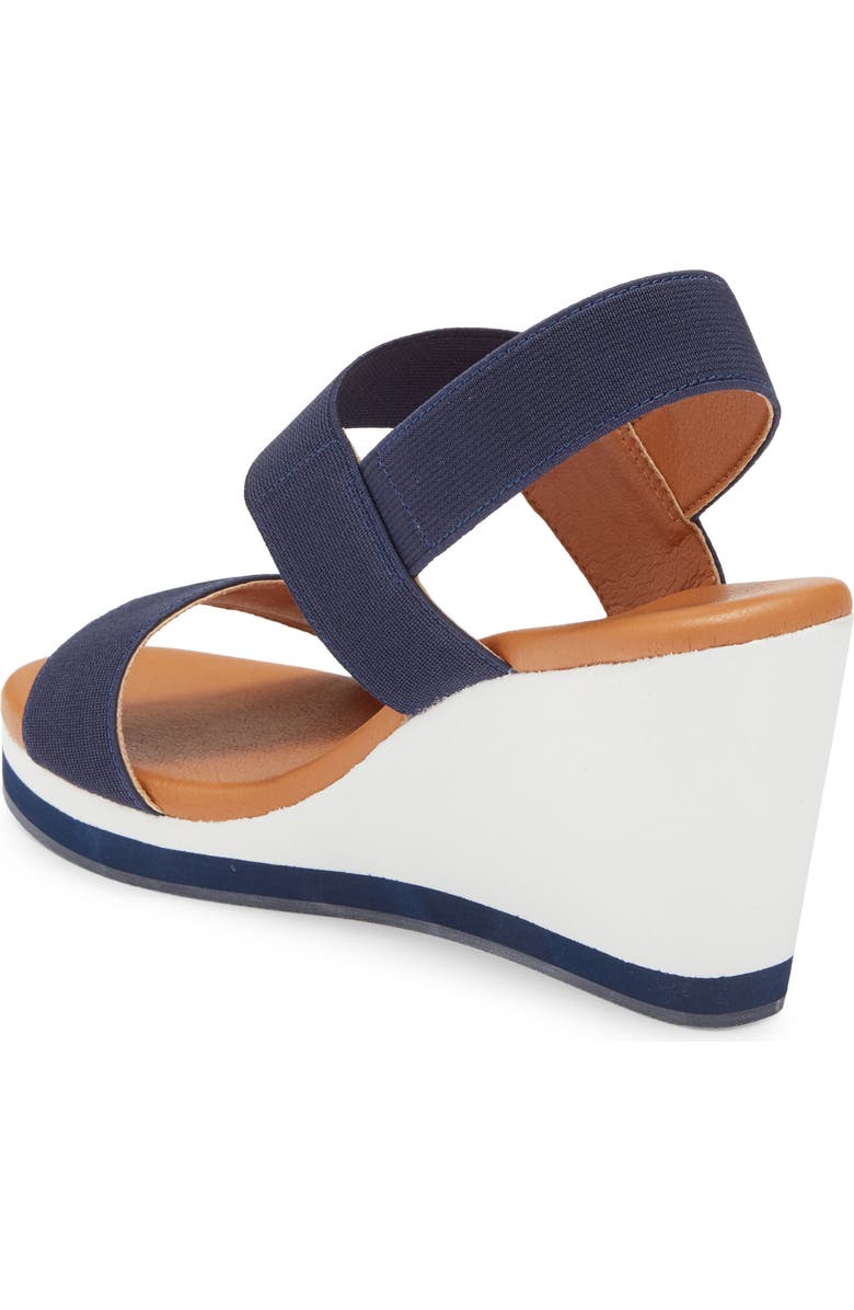André Assous Nikola Slingback Platform Wedge Sandal, Alternate, color, Navy
