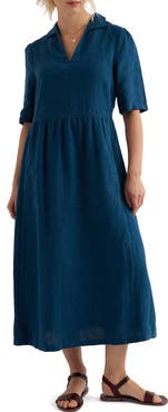 Seasalt Cornwall Fen Violet Linen Midi Shirtdress