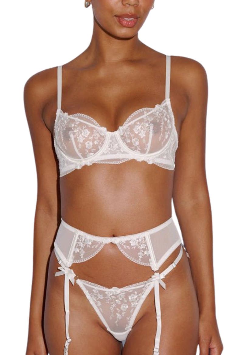 Sofia Lace Inset Garter Belt, Alternate, color, WHITE