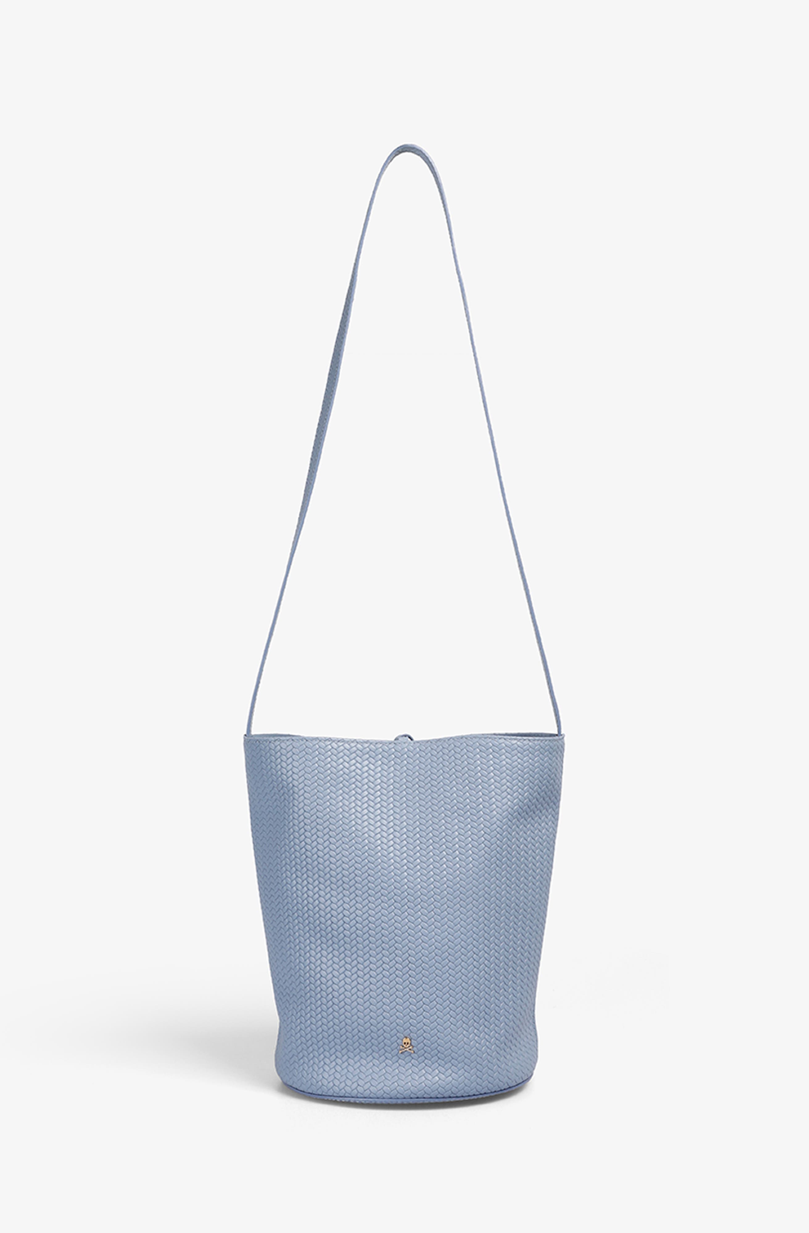 Scalpers Maxi Cube Woven Leather Bag, Main, color, Blue