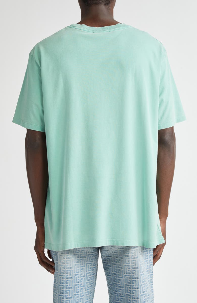 Balmain Embroidered Logo Organic Cotton T-Shirt, Alternate, color, 