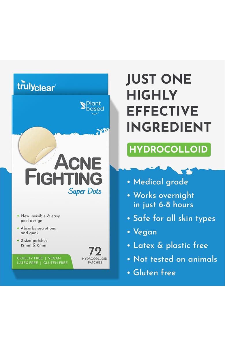 TRULY CLEAR Super Dots 72 Count Hydrocolloid Patches, 2 Sizes, Alternate, color, 