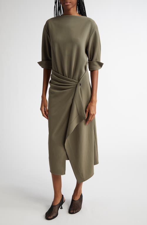 Proenza Schouler Maisie Dress In Matte Viscose Crepe In Wood In Wood