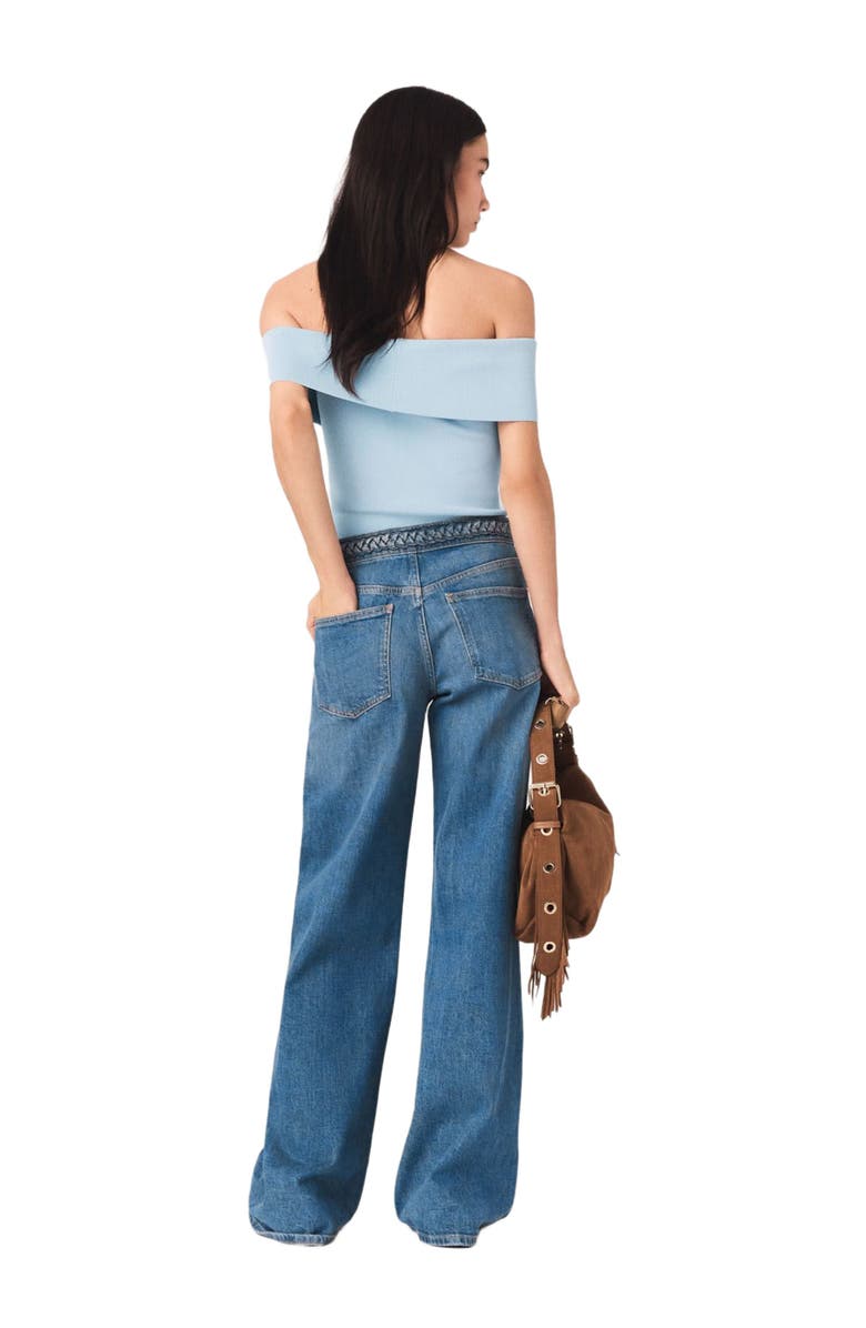 maje Braided flared jeans, Alternate, color, Blue