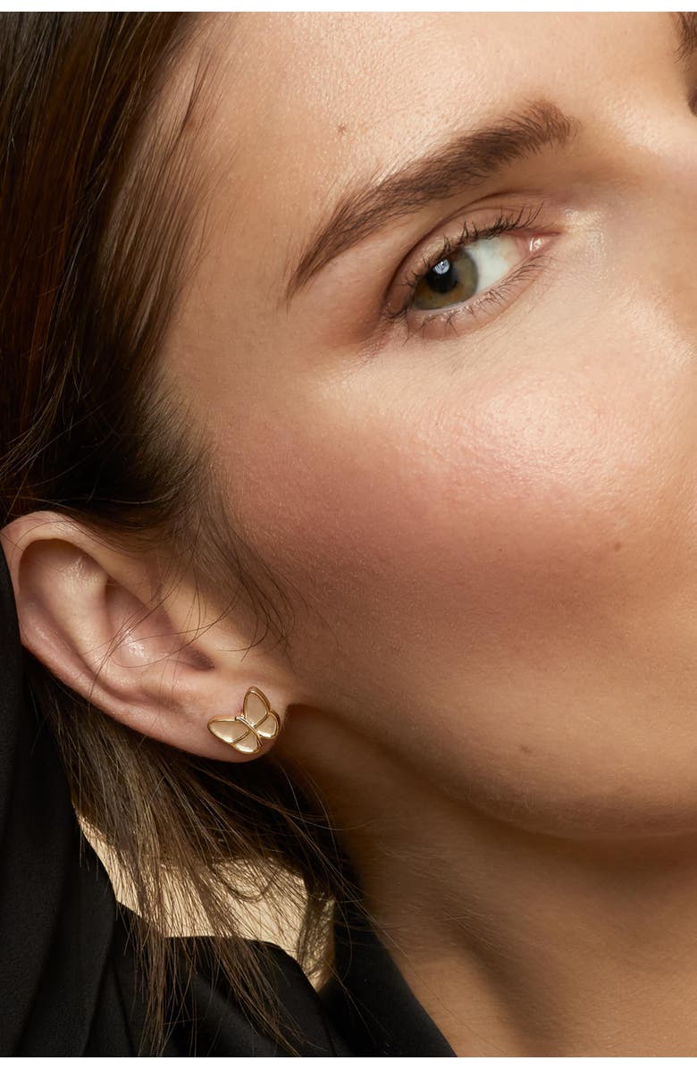 Oradina 14K Yellow Gold Flutter By Studs, Alternate, color, Yellow Gold