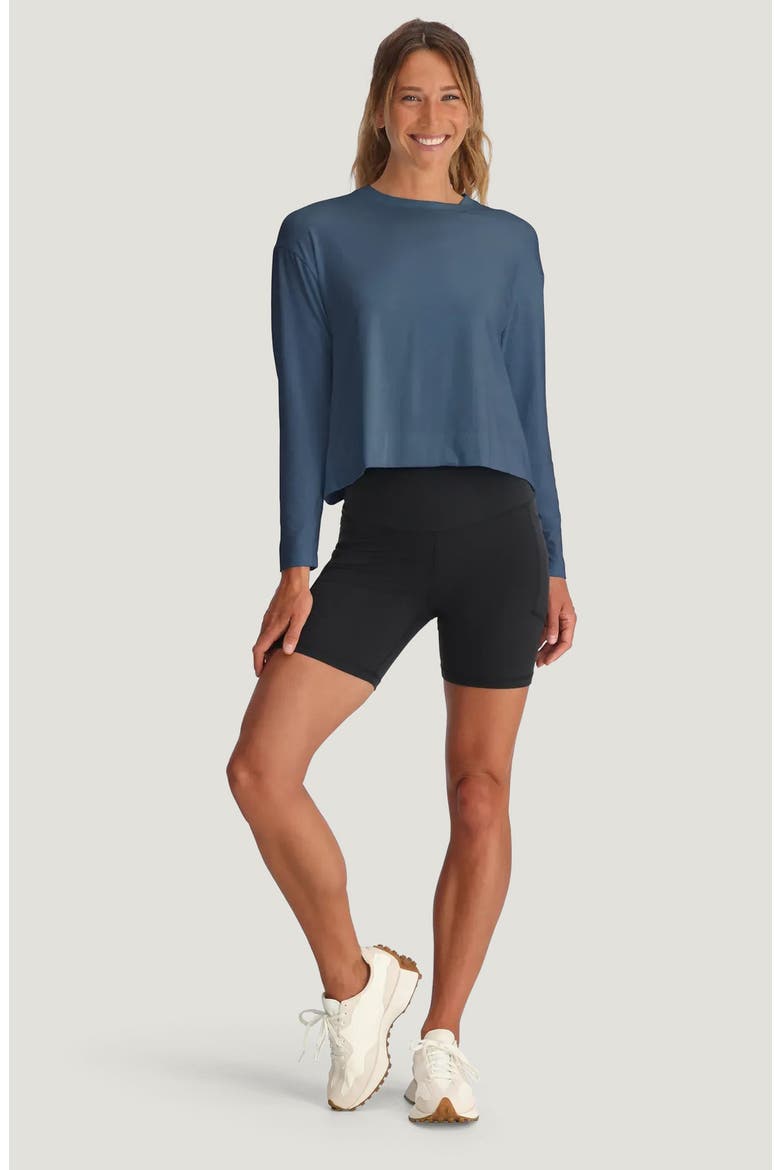 Shade Crossover Long Sleeve Top, Alternate, color, PACIFIC BLUE