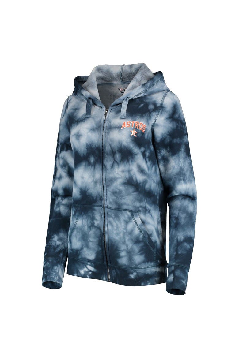 Women's New Era Navy Houston Astros Tie-Dye Full-Zip Hoodie, Alternate, color, Navy