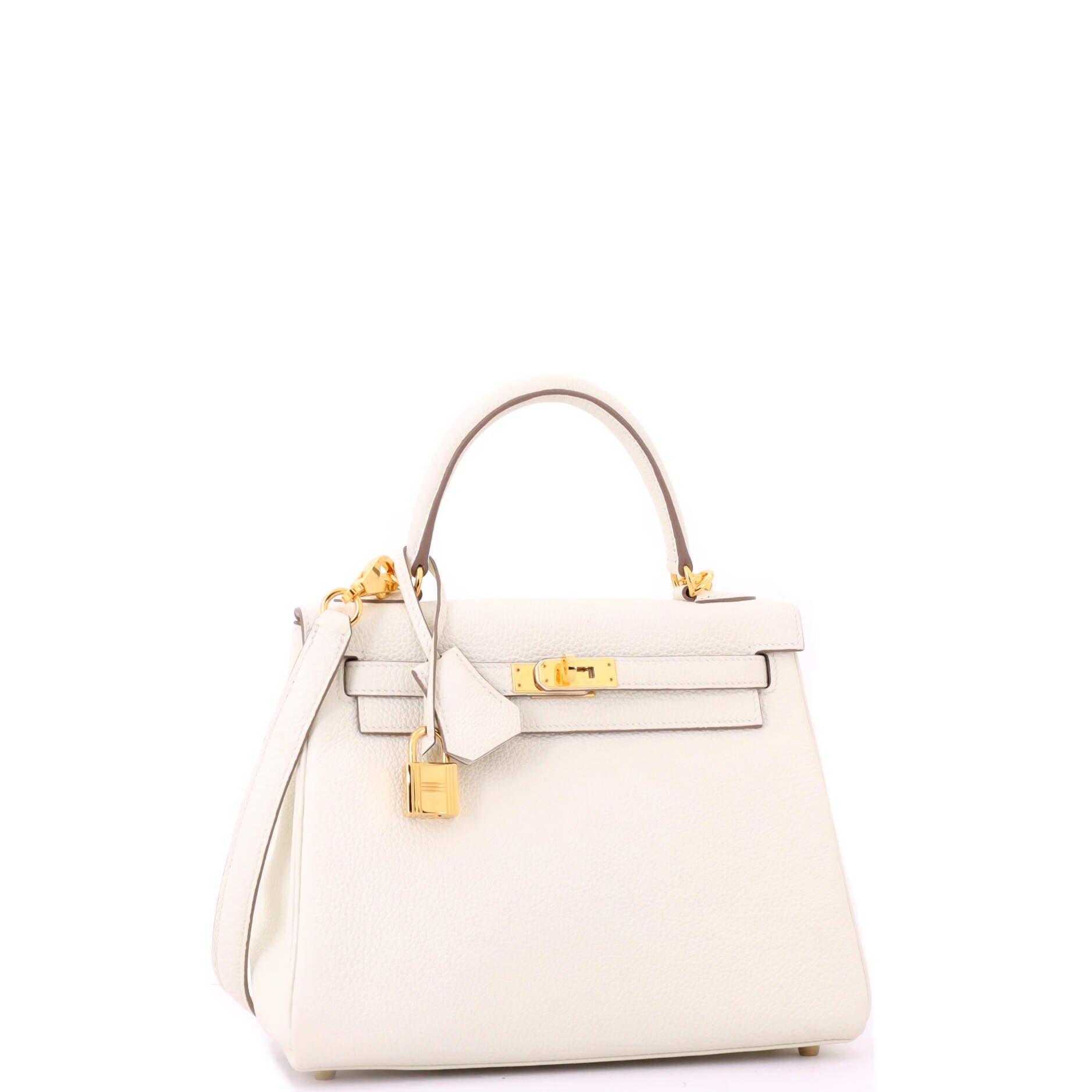 Pre-Owned Hermes Kelly Handbag Light Togo with Gold Hardware 25, Alternate, color, Mushroom