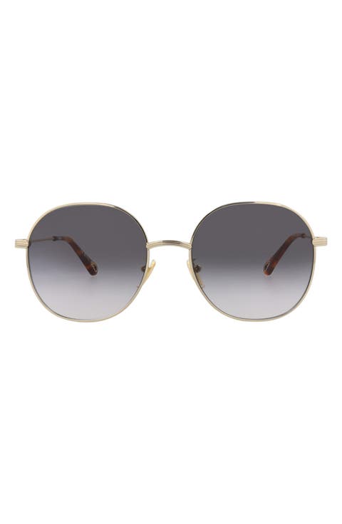57mm Round Metal Frame Sunglasses