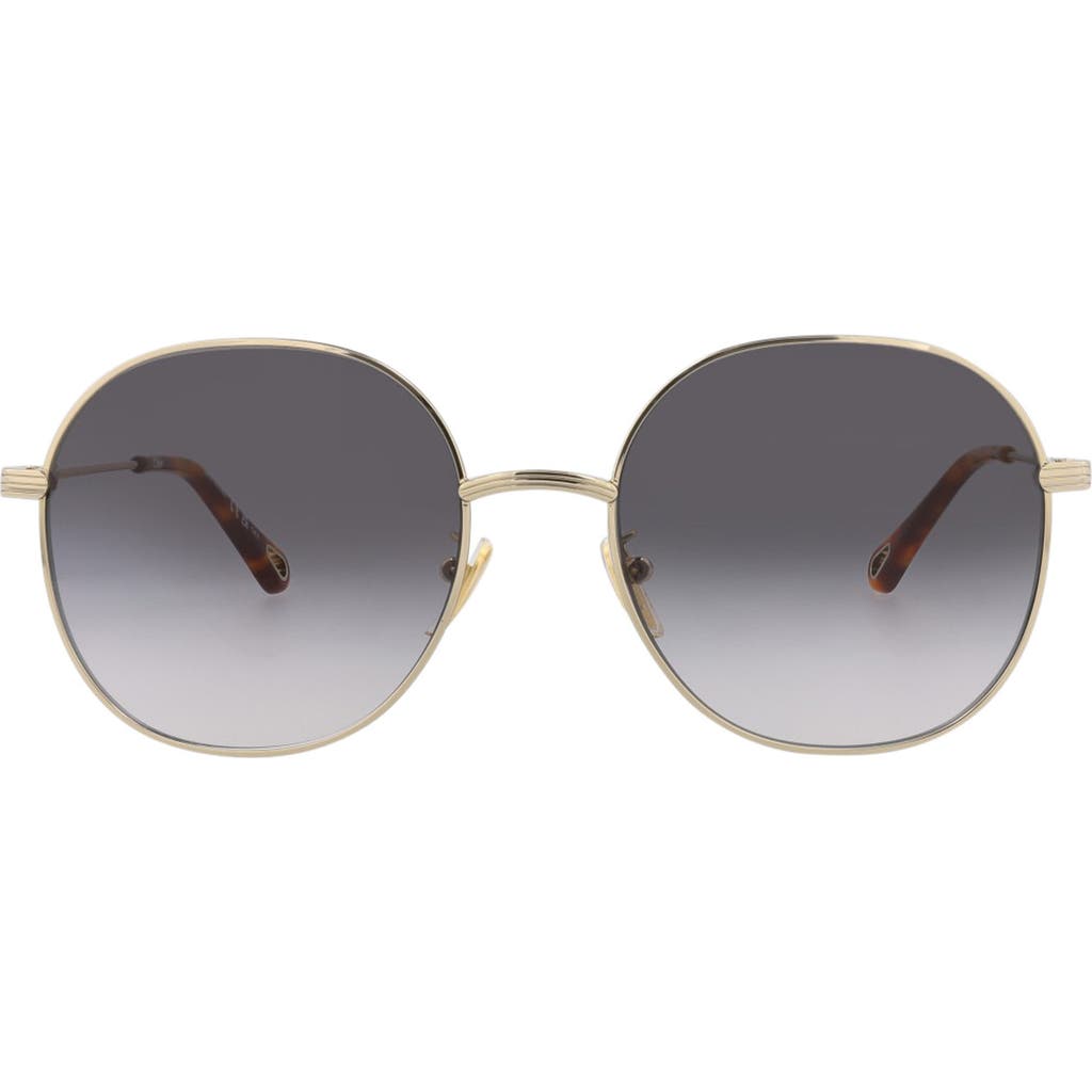 Chloé 57mm Round Metal Frame Sunglasses In Multi
