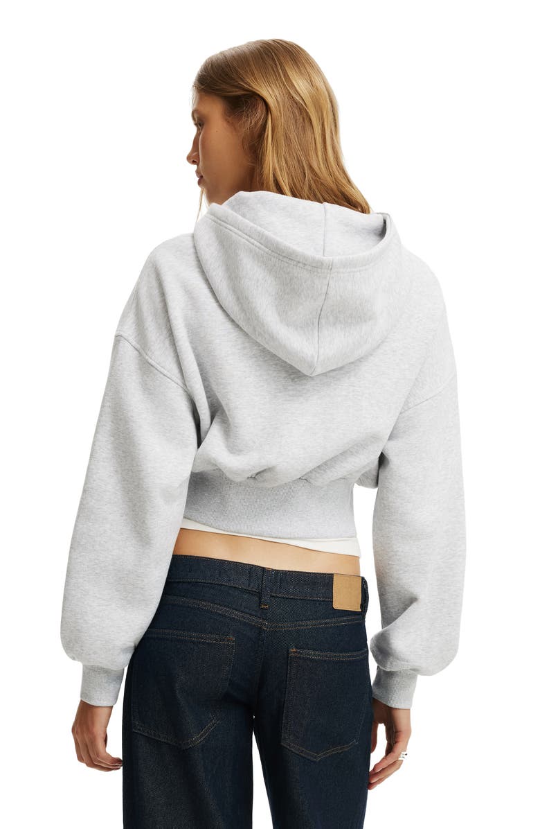 Cotton On Women's Oversized Zip Through Hoodie, Alternate, color, Soft Grey Marle